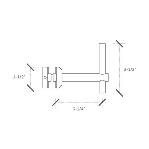 Handrail Bracket Glass Side Mount - Round