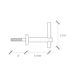 Handrail Bracket Wall Side Mount - Round