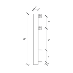 Side Mount Mini Post - Aluminum Clear